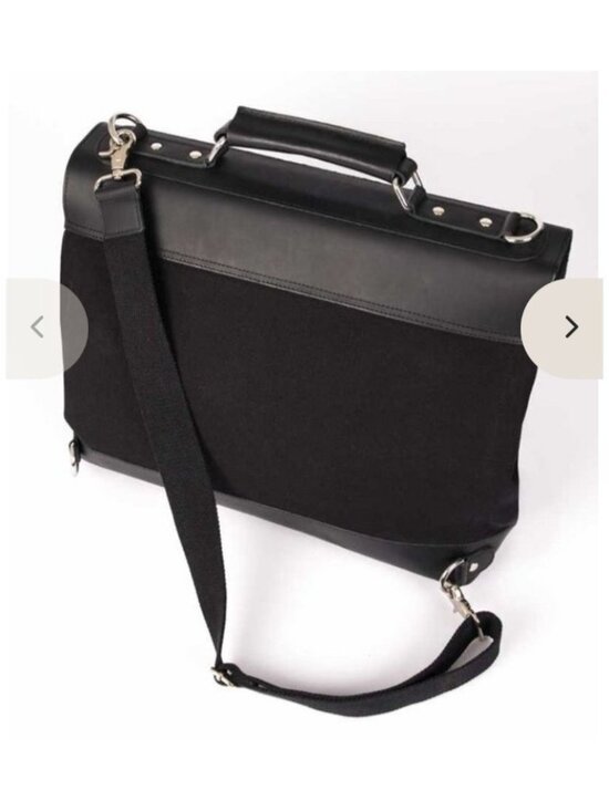 Sandqvist Jones Black Canvas Leather Convertible Backpack Messenger Laptop Bag